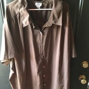 Brown button down smock